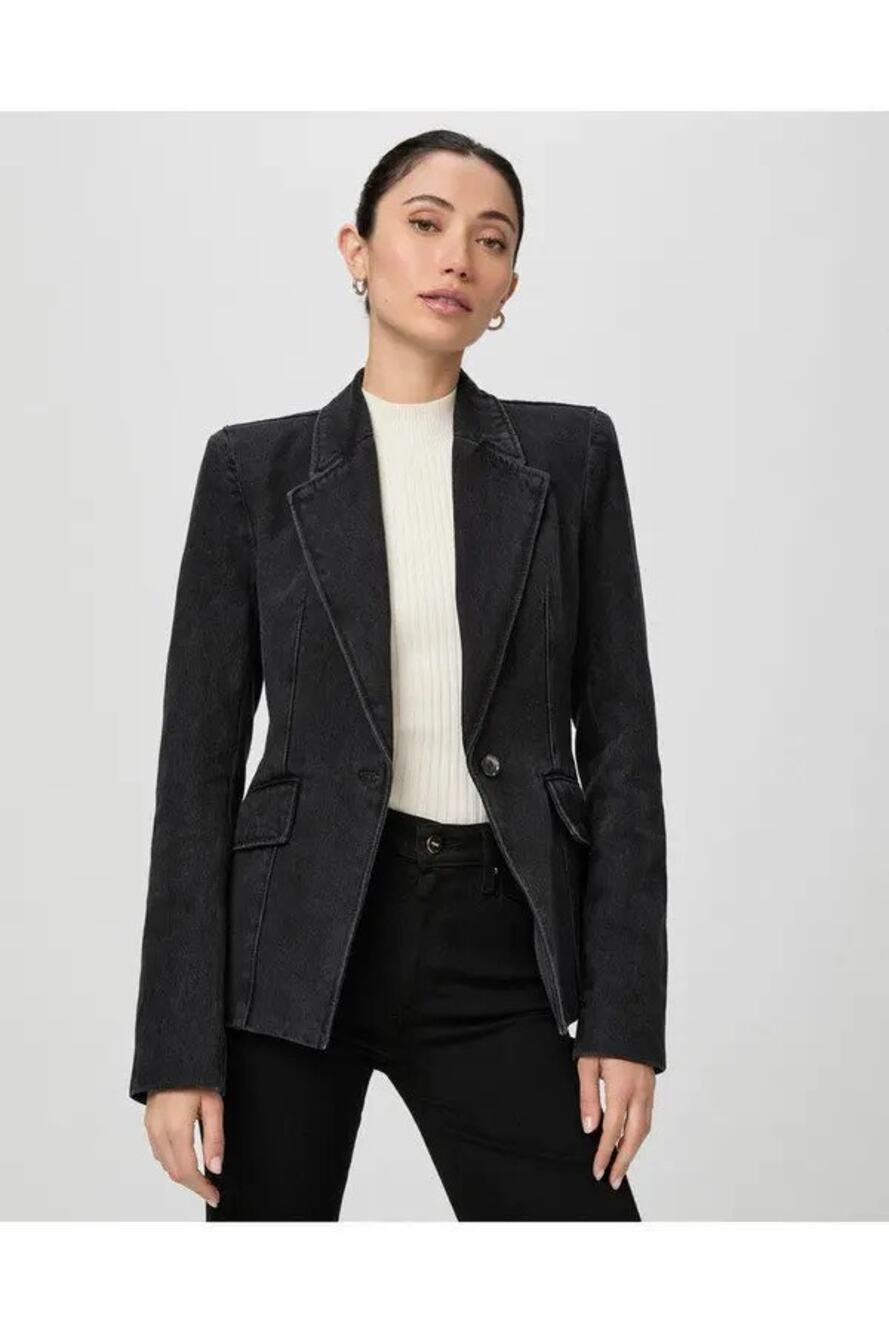 PAIGE denim blazer in washed black size 2
